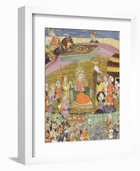 Shahnameh de Ferdowsi ou le Livre des Rois. Sohrab regarde la tente de Guivre-null-Framed Giclee Print