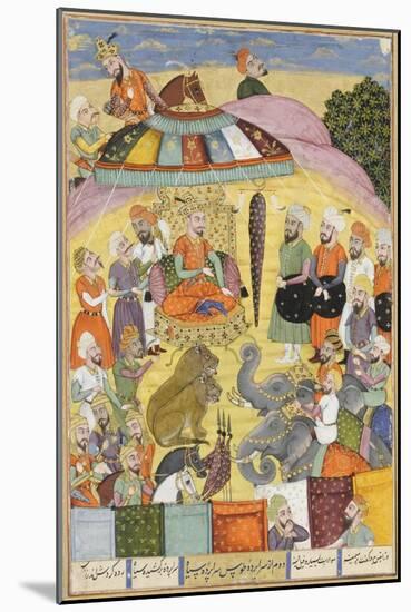 Shahnameh de Ferdowsi ou le Livre des Rois. Sohrab regarde la tente panachés du roi.-null-Mounted Giclee Print