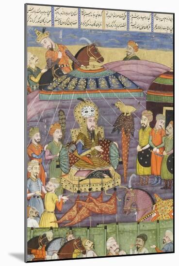 Shahnameh de Ferdowsi ou le Livre des Rois. Sohrab regarde la tente rouge de Rostame, son père.-null-Mounted Giclee Print
