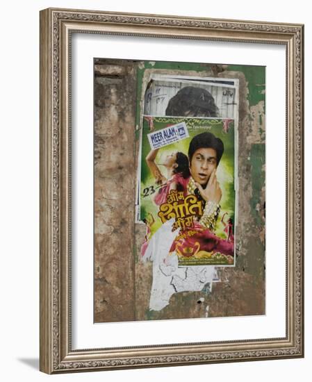 Shahruk Khan in Torn Bollywood Movie Poster on Wall, Hospet, Karnataka, India, Asia-Annie Owen-Framed Photographic Print