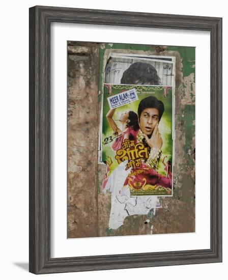 Shahruk Khan in Torn Bollywood Movie Poster on Wall, Hospet, Karnataka, India, Asia-Annie Owen-Framed Photographic Print