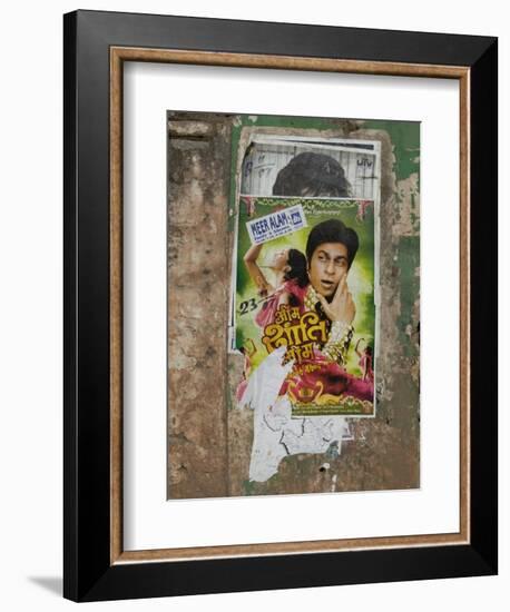 Shahruk Khan in Torn Bollywood Movie Poster on Wall, Hospet, Karnataka, India, Asia-Annie Owen-Framed Photographic Print