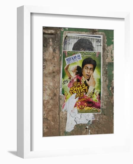 Shahruk Khan in Torn Bollywood Movie Poster on Wall, Hospet, Karnataka, India, Asia-Annie Owen-Framed Photographic Print