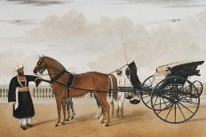 A Nawab Standing by His Horse Drawn Gharry or Carriage Attended by His Groom Bearing a Chauri-Shaikh Muhammad Amir Of Karraya-Mounted Giclee Print