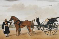 A Nawab Standing by His Horse Drawn Gharry or Carriage Attended by His Groom Bearing a Chauri-Shaikh Muhammad Amir Of Karraya-Giclee Print