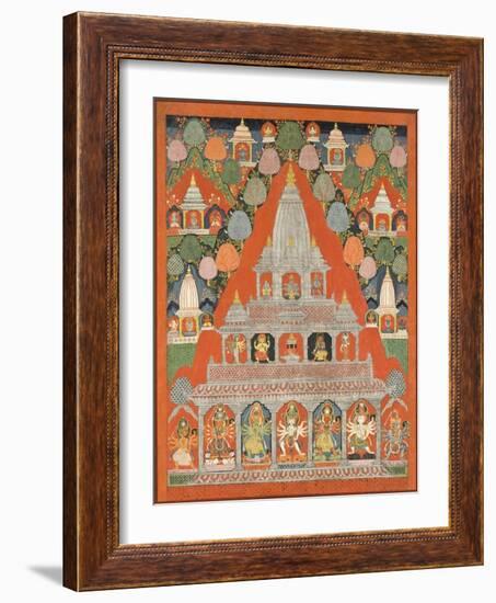 Shaiva Shrines in a Landscape-null-Framed Art Print