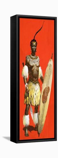 Shaka, the Zulu Warrior-English School-Framed Premier Image Canvas