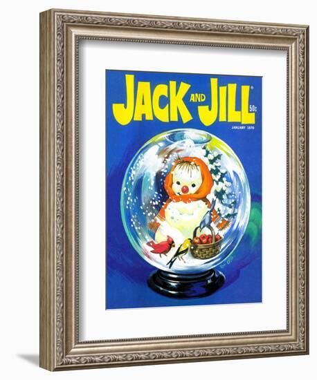 Shake Up a Snowstorm - Jack and Jill, January 1970-Rae Owings-Framed Giclee Print