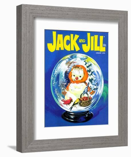 Shake Up a Snowstorm - Jack and Jill, January 1970-Rae Owings-Framed Giclee Print