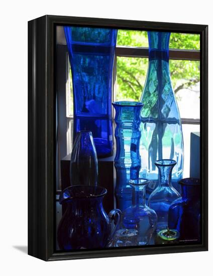 Shaker Blue Glass-Jody Miller-Framed Premier Image Canvas