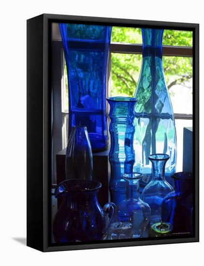 Shaker Blue Glass-Jody Miller-Framed Premier Image Canvas