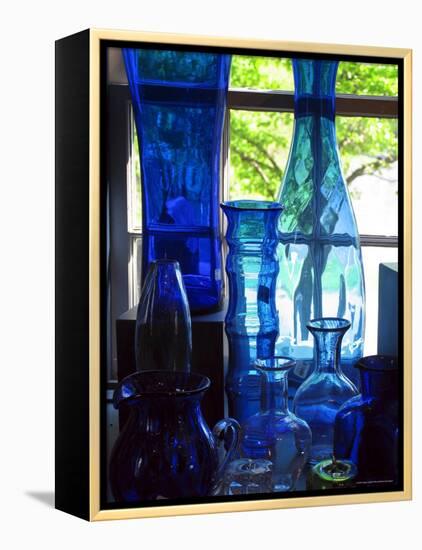Shaker Blue Glass-Jody Miller-Framed Premier Image Canvas