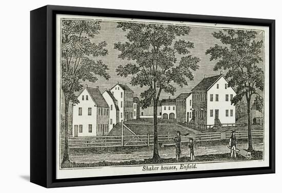 Shaker Houses in Enfield, from "Connecticut Historical Collections," by John Warner Barber, 1856-null-Framed Premier Image Canvas