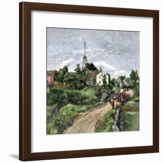 Shaker Meeting-House in Canterbury, New Hampshire, Late 1800s-null-Framed Giclee Print