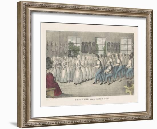 Shakers near Lebanon, c.1830-Nathaniel Currier-Framed Giclee Print