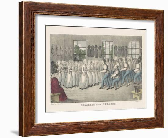 Shakers near Lebanon, c.1830-Nathaniel Currier-Framed Giclee Print