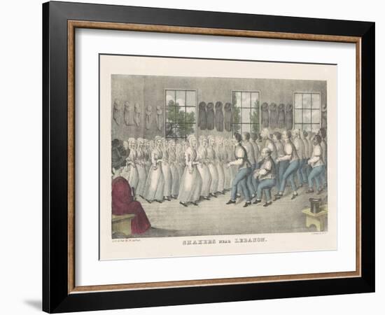 Shakers near Lebanon, c.1830-Nathaniel Currier-Framed Giclee Print