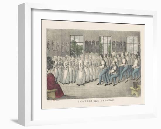 Shakers near Lebanon, c.1830-Nathaniel Currier-Framed Giclee Print