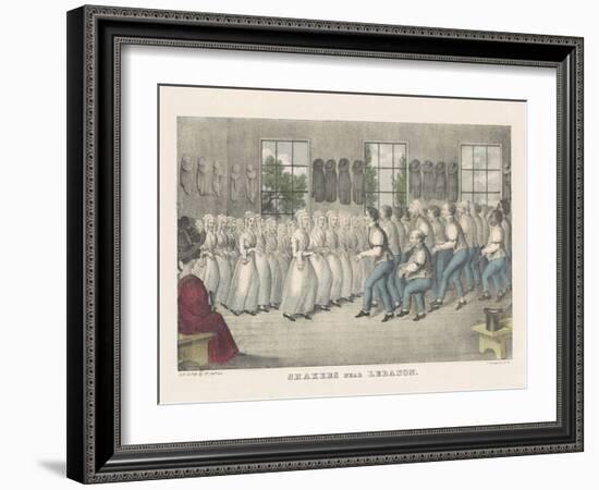 Shakers near Lebanon, c.1830-Nathaniel Currier-Framed Giclee Print