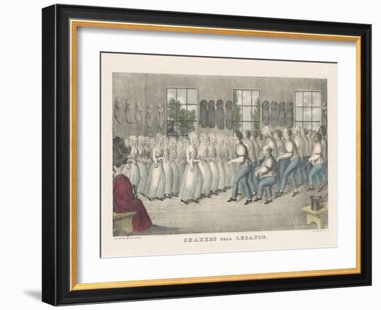 Shakers near Lebanon, c.1830-Nathaniel Currier-Framed Giclee Print