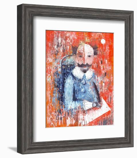 Shakespeare Impasto Protrait-null-Framed Art Print