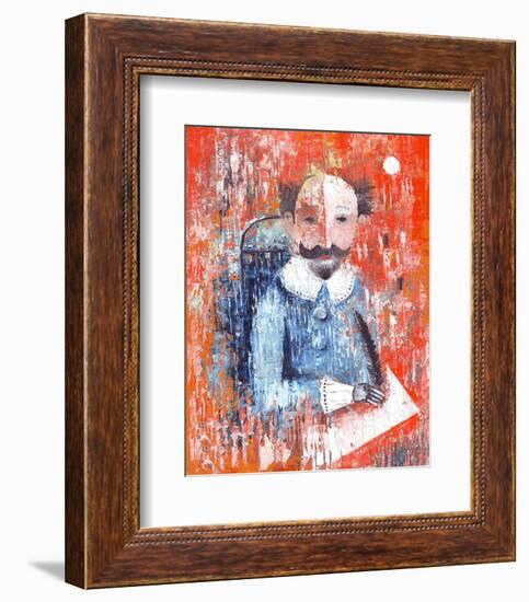 Shakespeare Impasto Protrait-null-Framed Art Print