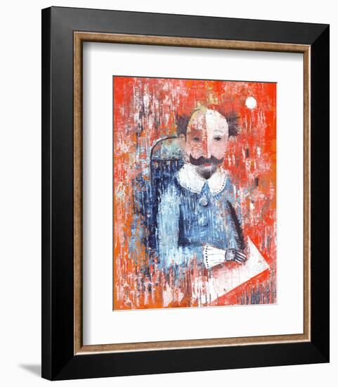 Shakespeare Impasto Protrait-null-Framed Art Print