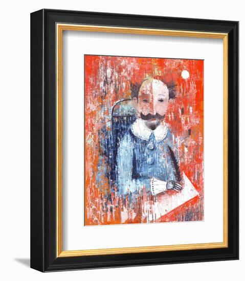 Shakespeare Impasto Protrait-null-Framed Art Print