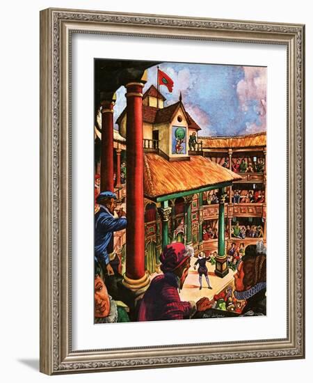 Shakespeare Performing at the Globe Theatre-Peter Jackson-Framed Giclee Print