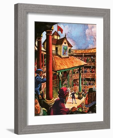 Shakespeare Performing at the Globe Theatre-Peter Jackson-Framed Giclee Print