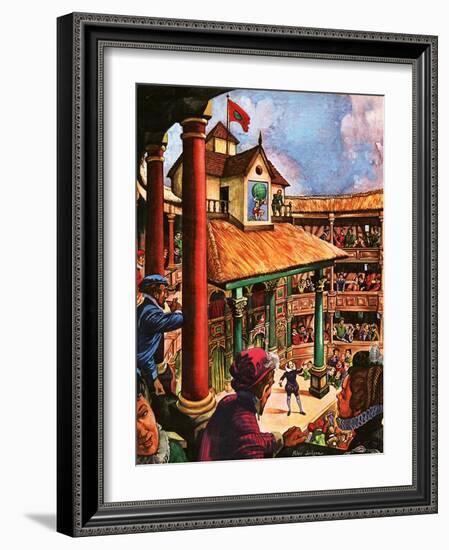 Shakespeare Performing at the Globe Theatre-Peter Jackson-Framed Giclee Print