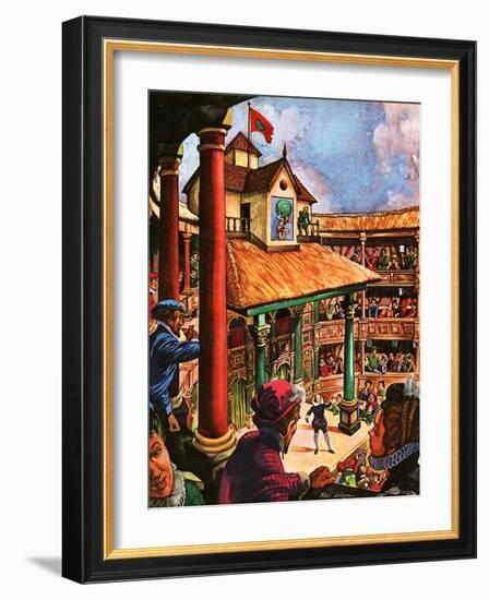 Shakespeare Performing at the Globe Theatre-Peter Jackson-Framed Giclee Print