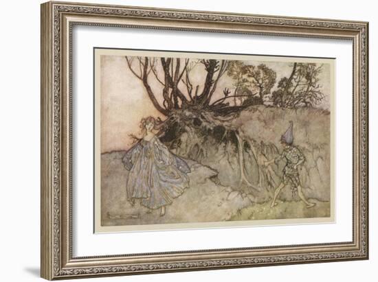 Shakespeare: Puck-Arthur Rackham-Framed Art Print