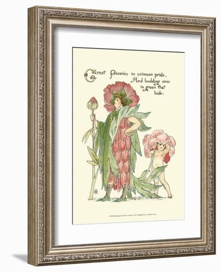 Shakespeare's Garden V (Peony)-Walter Crane-Framed Art Print