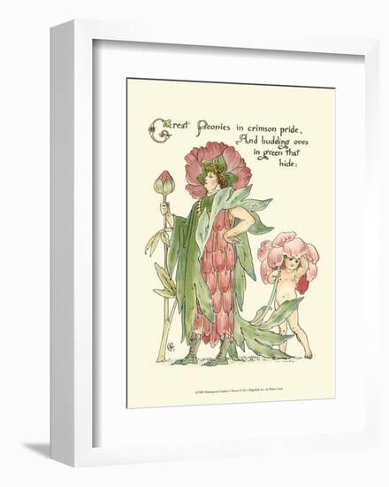 Shakespeare's Garden V (Peony)-Walter Crane-Framed Art Print