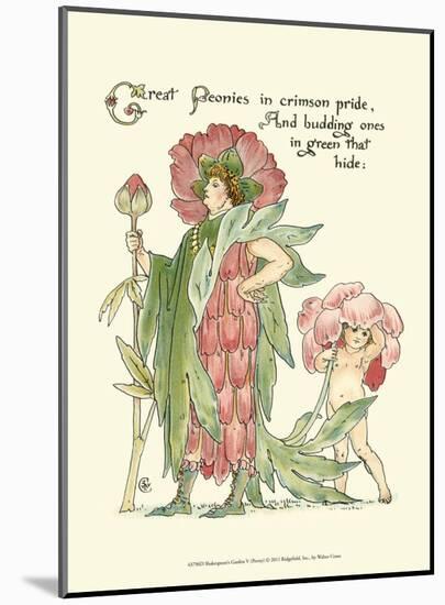 Shakespeare's Garden V (Peony)-Walter Crane-Mounted Art Print