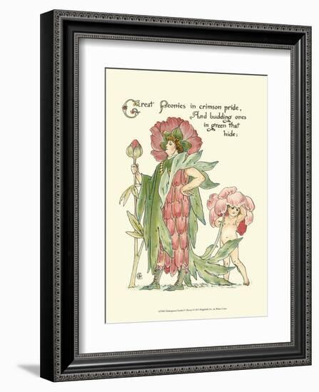 Shakespeare's Garden V (Peony)-Walter Crane-Framed Art Print