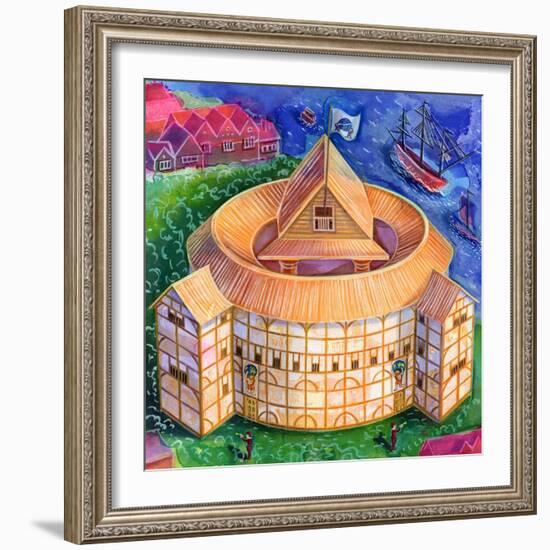 Shakespeare's Globe Theatre, 2006 (Ink and Gouache)-Jane Tattersfield-Framed Giclee Print