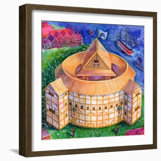 Shakespeare's Globe Theatre, 2006 (Ink and Gouache)-Jane Tattersfield-Framed Giclee Print