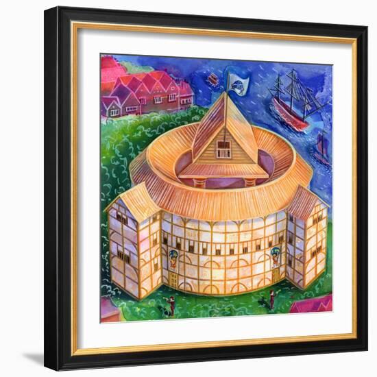 Shakespeare's Globe Theatre, 2006 (Ink and Gouache)-Jane Tattersfield-Framed Giclee Print