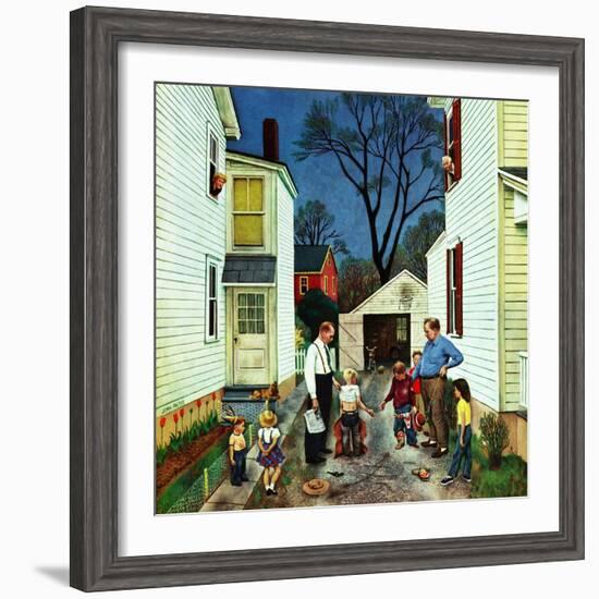 "Shaking Hands after the Fight", May 5, 1951-John Falter-Framed Giclee Print