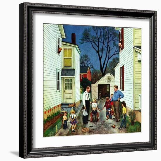 "Shaking Hands after the Fight", May 5, 1951-John Falter-Framed Giclee Print