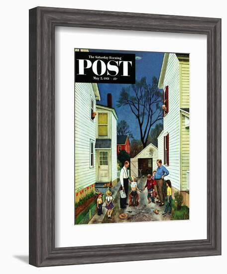 "Shaking Hands after the Fight" Saturday Evening Post Cover, May 5, 1951-John Falter-Framed Giclee Print