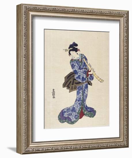 Shakuhachi-Toyokuni-Framed Premium Giclee Print