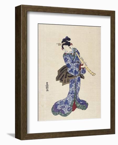 Shakuhachi-Toyokuni-Framed Premium Giclee Print