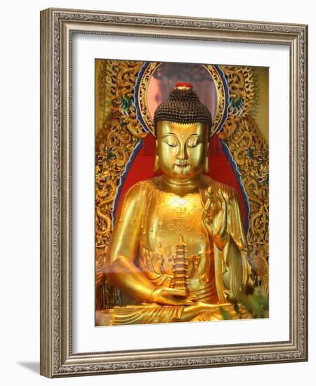 Shakyamuni Buddha Statue in Main Hall, Po Lin Monastery, Tung Chung, Hong Kong, China, Asia-null-Framed Photographic Print