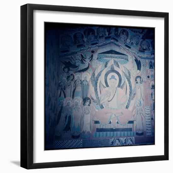 Shakyamuni Buddha, Surrounded by Bodhisattvas and Aspareses, Nanbeichao II Period, 501-580 AD-null-Framed Giclee Print