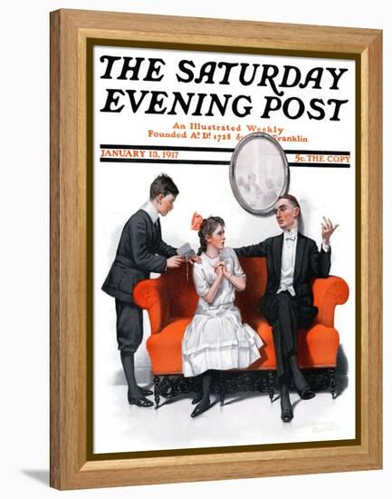 "Shall We Dance?" Saturday Evening Post Cover, January 13,1917-Norman Rockwell-Framed Premier Image Canvas