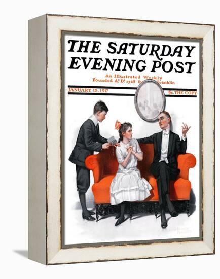 "Shall We Dance?" Saturday Evening Post Cover, January 13,1917-Norman Rockwell-Framed Premier Image Canvas