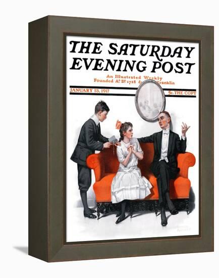 "Shall We Dance?" Saturday Evening Post Cover, January 13,1917-Norman Rockwell-Framed Premier Image Canvas